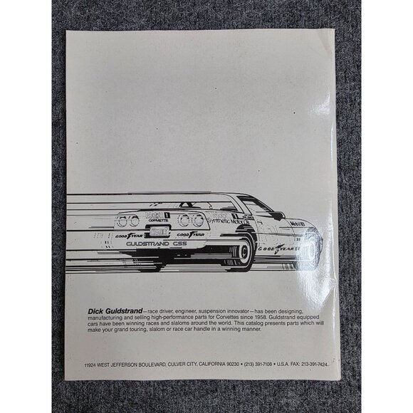 Guldstrand Engineering Corvette Grand Sport 80 Preparation Manual Catalog 1988 - Picture 2 of 7